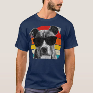 Pitbull Vintage Sunglasses Funny Pittie Dog Pitbul T-Shirt