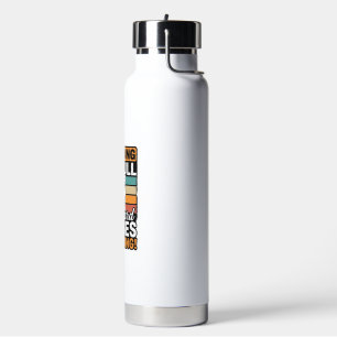 Pitbull Warning Kisses Incoming Vintage Dog Design Water Bottle