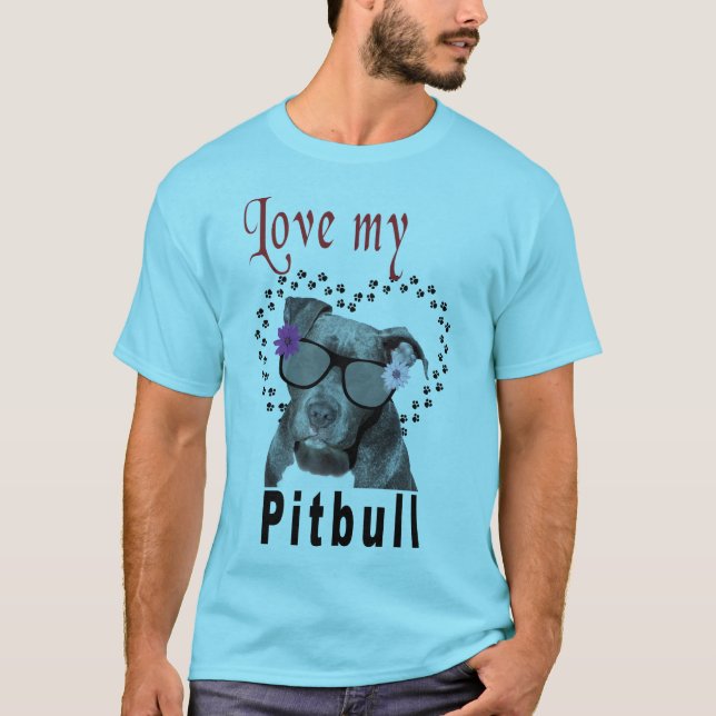 Pitbull Wearing Sunglasses T-Shirt (Front)