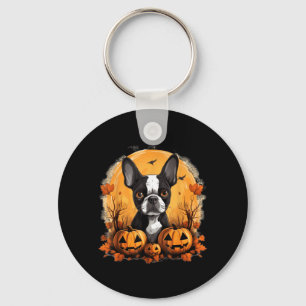 Pitbull Witch Happy Howl O Ween Pumpkin Halloween Key Ring