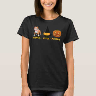 Pitbull Witch Pumpkin Halloween 40 T-Shirt