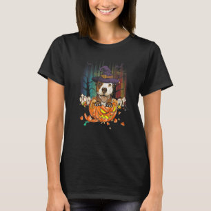 Pitbull Witch Pumpkin Halloween Dog T-Shirt