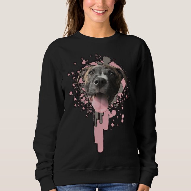 Pitbull With Spray Paint Sweatshirt (Front)