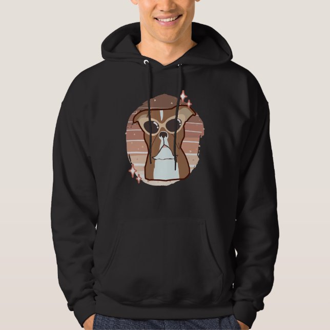 Pitbull With Sunglasses Hoodie (Front)