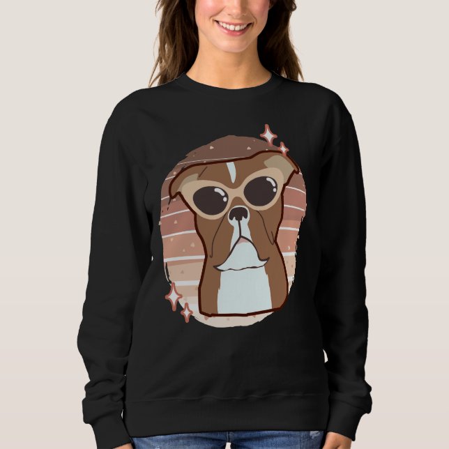 Pitbull With Sunglasses Sweatshirt (Front)