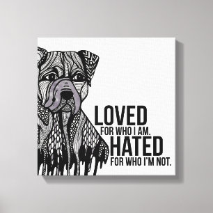 Pitbull with Text Canvas Print