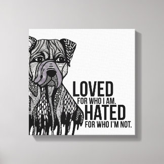 Pitbull with Text Canvas Print