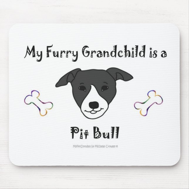 PitBullBLackWhite Mouse Mat (Front)