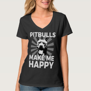 Pitbulls Lovers Make Me Happy Animal T-Shirt