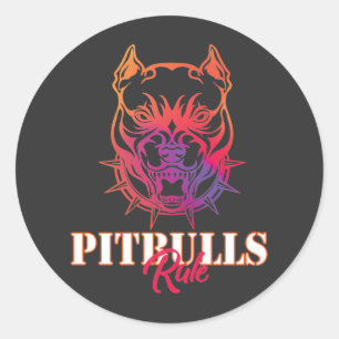Pitbulls Rule Classic Round Sticker