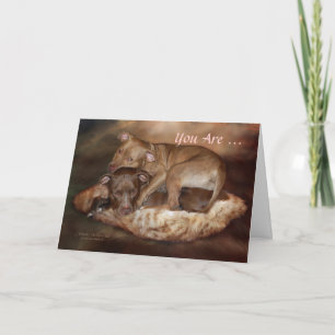 Pitbulls-Softer Side Valentine's Day ArtCard Holiday Card