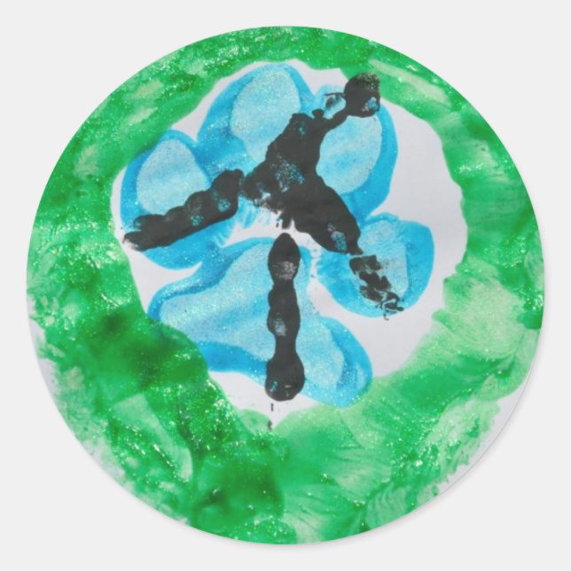 @PitBullSharky Peace Sign. Dog paw, Chicken foot Classic Round Sticker (Front)