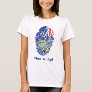 Pitcairn Flag Fingerprint "Plena refulget" T-Shirt