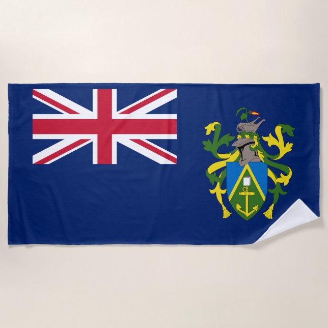Pitcairn Islands Flag Beach Towel (Front)