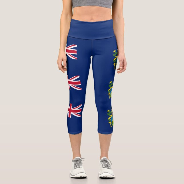 Pitcairn Islands Flag Capri Leggings (Front)
