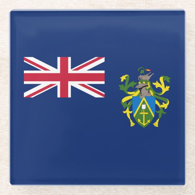 Pitcairn Islands Flag Glass Coaster (Front)