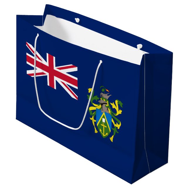 Pitcairn Islands Flag Large Gift Bag (Front Angled)