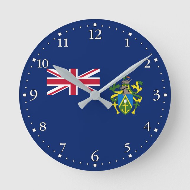 Pitcairn Islands Flag Round Clock (Front)