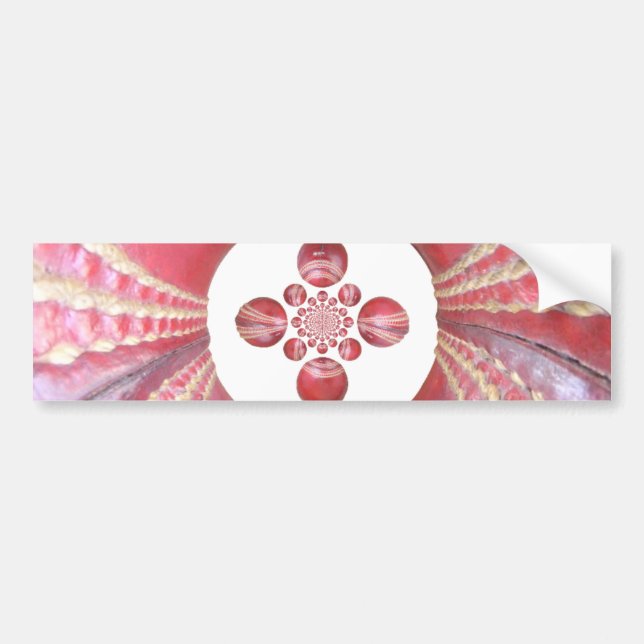Pitch Kaleidoscope: Cricket Balls The Game's Heart Bumper Sticker (Front)
