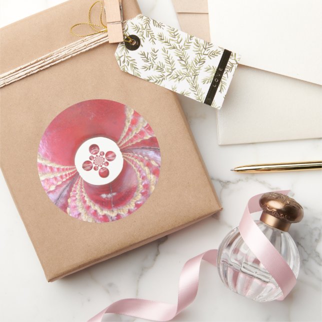 Pitch Kaleidoscope: Cricket Balls The Game's Heart Classic Round Sticker (Gifting)