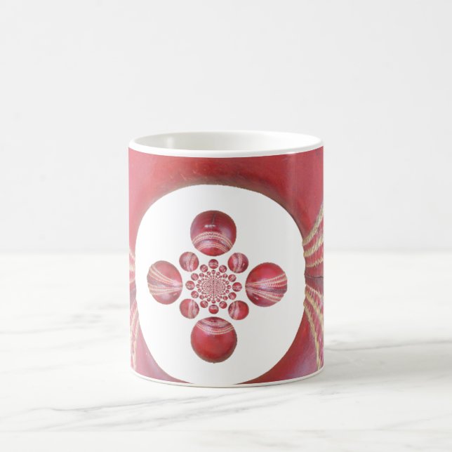 Pitch Kaleidoscope: Cricket Balls The Game's Heart Coffee Mug (Center)