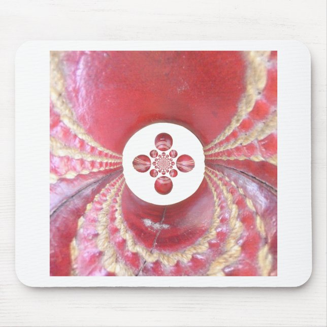 Pitch Kaleidoscope: Cricket Balls The Game's Heart Mouse Mat (Front)