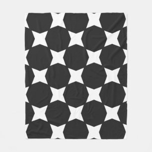 Pitch Pastel & Soft White Star Pattern Design Fleece Blanket