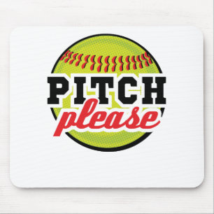 Pitch Please Funny Softball Player Batter Mouse Mat