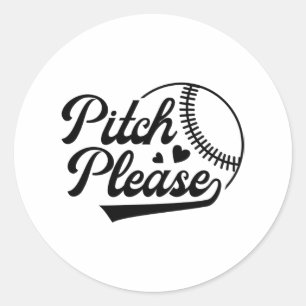 Pitch Please Softball Shirt Print Classic Round Sticker