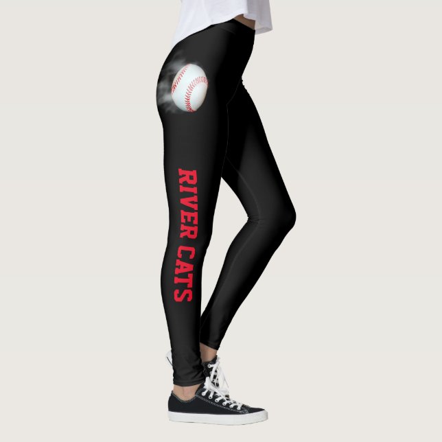 Pitch The Ball Baseball Editable Personalised Leggings (Right)