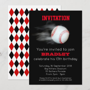Pitch The Ball Baseball Team Celebration Invitation