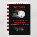 Pitch The Ball Baseball Team Customised Editable Invitation<br><div class="desc">A fabulous steaming baseball flies through the air with a personalisation of a name or other text in red. Text can be changed in the edit menu as well as the colour of the text. If no text is required delete the text in the text box.</div>