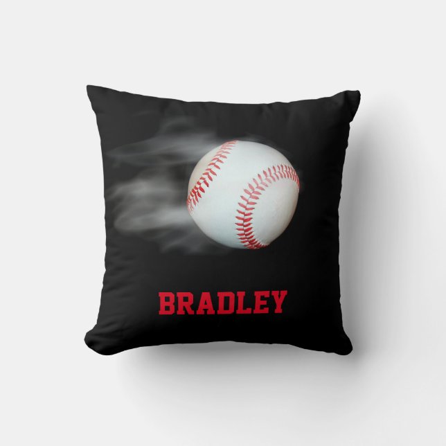 Pitch The Ball Baseball Team Player Personalised Cushion (Front)