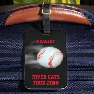 Pitch The Ball Baseball Team Player Personalised Luggage Tag