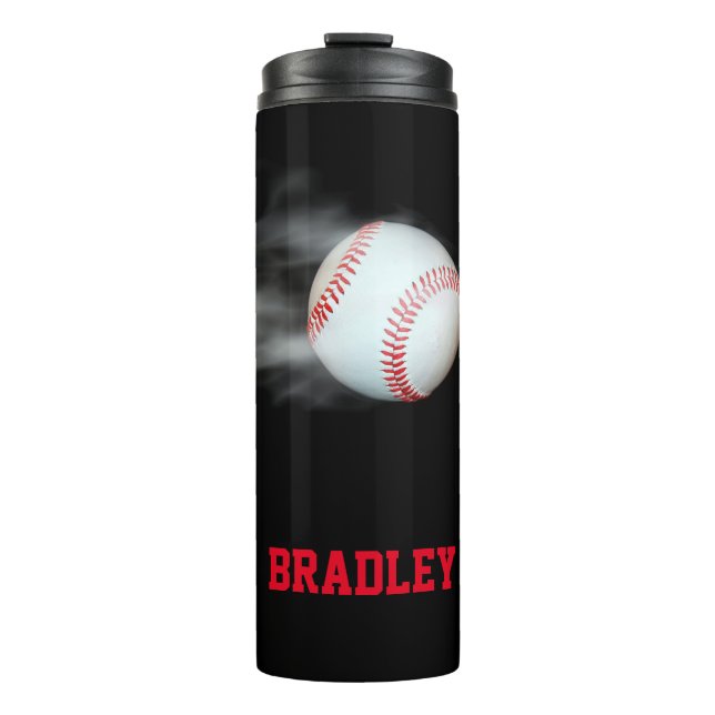 Pitch The Ball Baseball Team Player Personalised Thermal Tumbler (Front)
