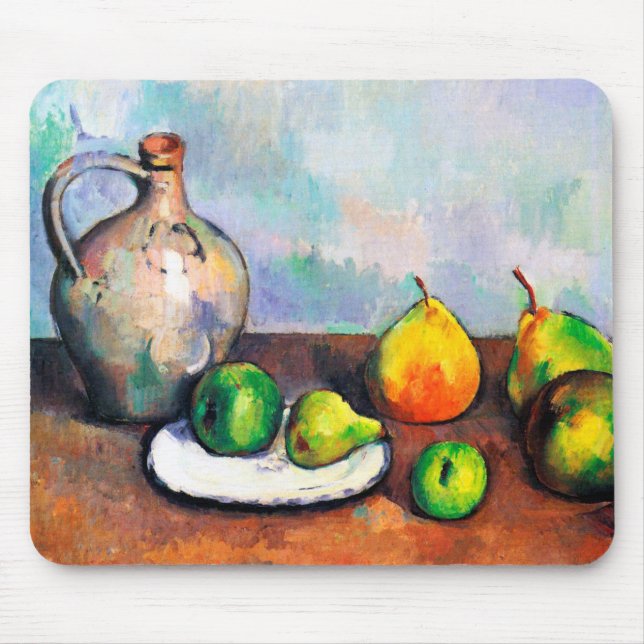 Pitcher and Fruit, Paul Cezanne Mouse Mat (Front)