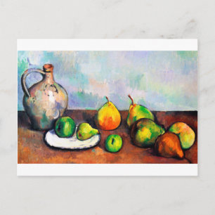 Pitcher and Fruit, Paul Cezanne Postcard