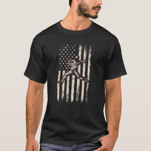 Pitcher Baseball American Flag Pitching USA 4th Of T-Shirt