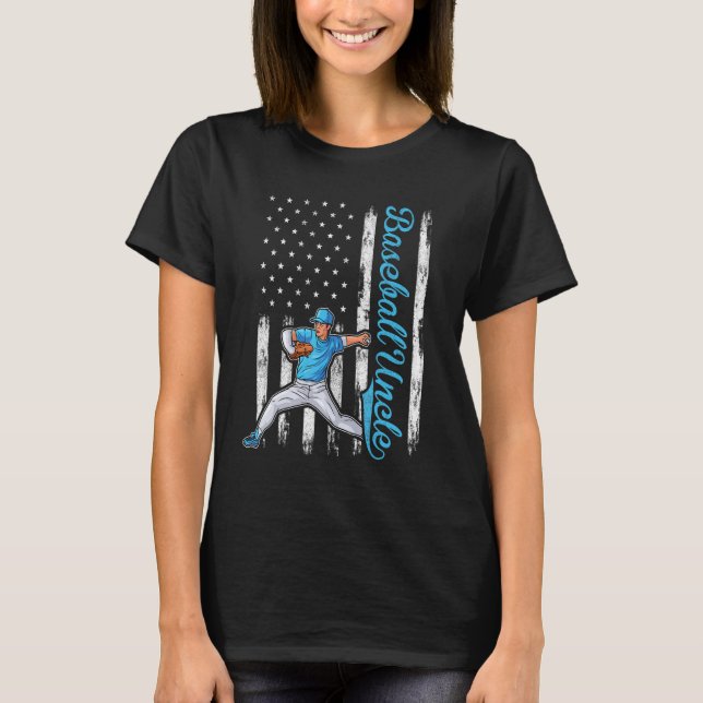 Pitcher Baseball  For Men Baseball Uncle American  T-Shirt (Front)