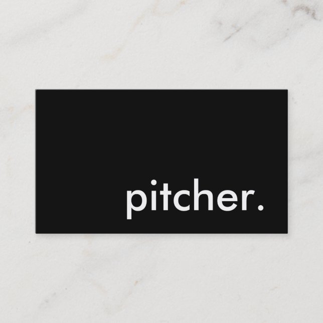 pitcher. business card (Front)