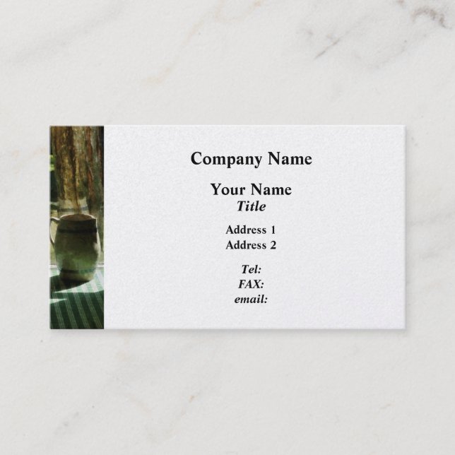 Pitcher By Window - Platinum Finish Business Card (Front)