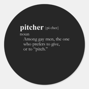 PITCHER (definition) Classic Round Sticker