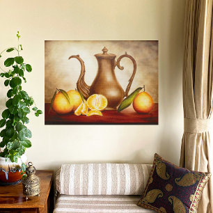 Pitcher with Oranges Canvas Print