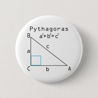 Pithagoras Theorem 6 Cm Round Badge