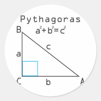 Pithagoras Theorem Classic Round Sticker
