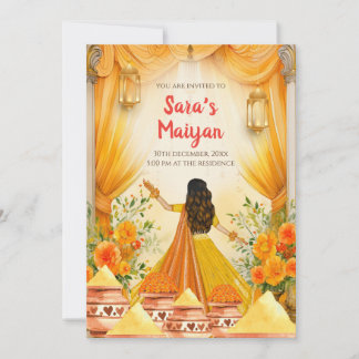 Pithi invitations Maiyan invitations, Haldi invite
