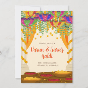 Pithi invitations Mayoun invitations, Haldi invite