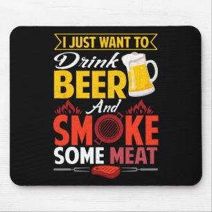 Pitmaster Shirt Gift Tee Drink Beer Smoke Meat Bbq Mouse Mat