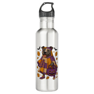 Pitpull Dog Ghost Halloween 710 Ml Water Bottle