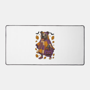 Pitpull Dog Ghost Halloween Desk Mat